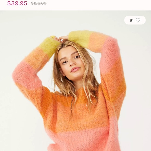 Free People Sweaters - Free People Devon Crop Stripe Sweater Size Large NWOT